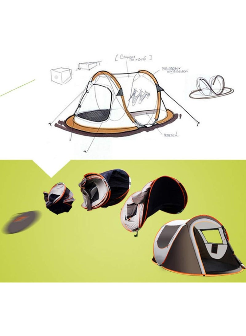 Outdoor Full-Automatic Instant Unfold Rain-Proof Tent Family Multi-Functional Portable Dampproof Camping Tent Suit