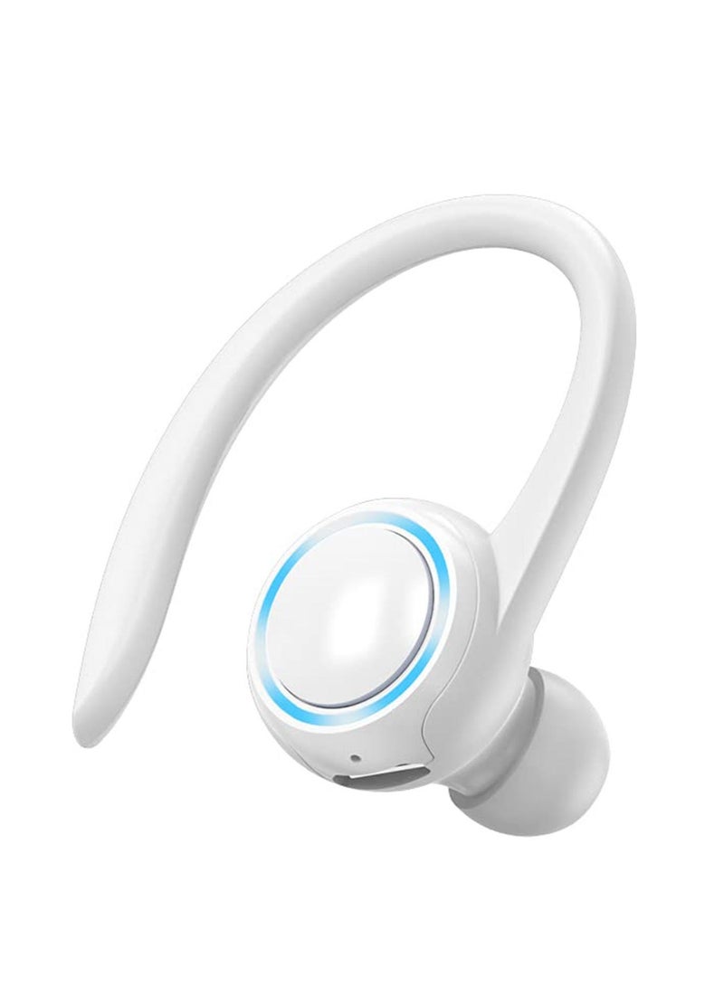Bluetooth Headphone Single Ear Hook, True Wireless Bluetooth Sport Earbuds, Waterproof Earphone Hands-Free Cell Phones, Ultra-Light Painless Bluetooth Earpiece for Office, Sports, Driving, Gym