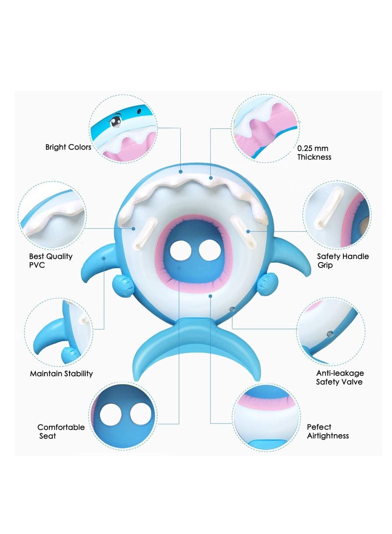 Baby Pool Float Swimming Float with Canopy Inflatable Floatie Swim Ring for Kids Aged 6-36 Months