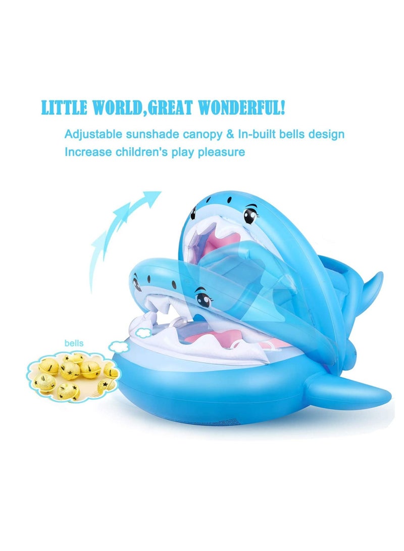 Baby Pool Float Swimming Float with Canopy Inflatable Floatie Swim Ring for Kids Aged 6-36 Months