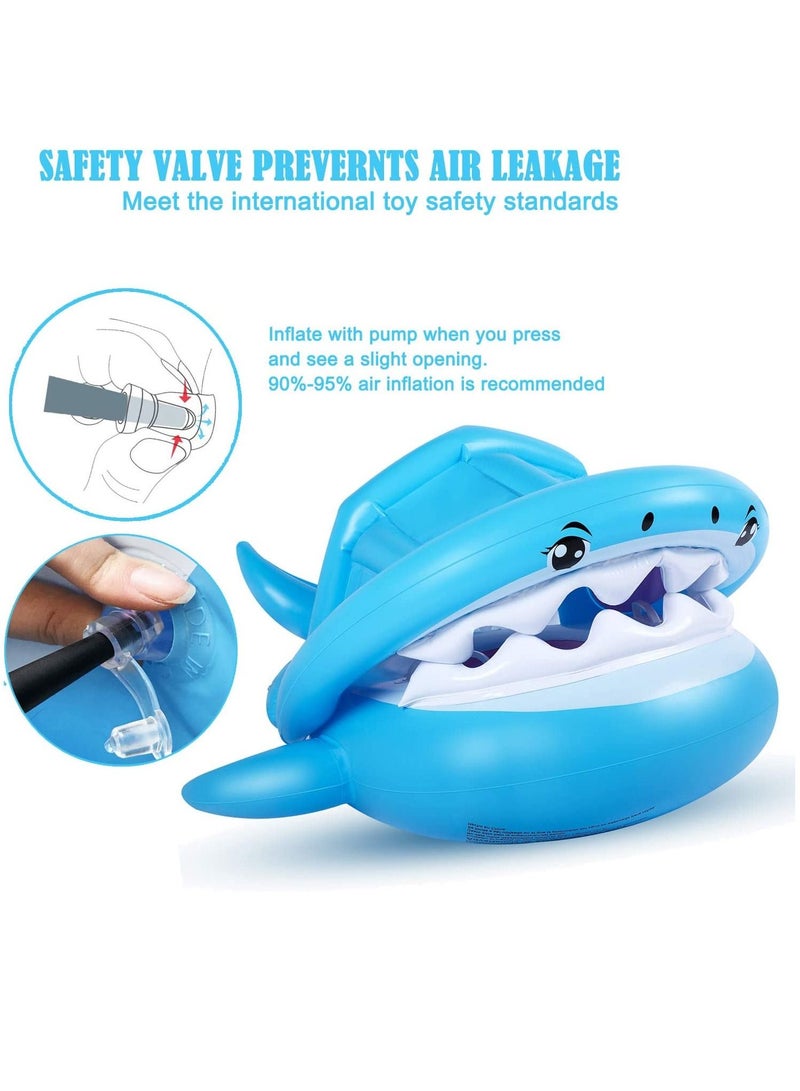 Baby Pool Float Swimming Float with Canopy Inflatable Floatie Swim Ring for Kids Aged 6-36 Months