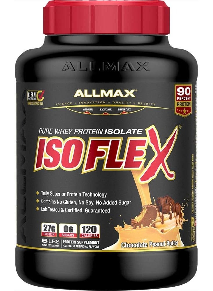 ALLMAX ISOFLEX Pure Whey Protein Isolate Chocolate Peanut Butter Flavor 5Lbs