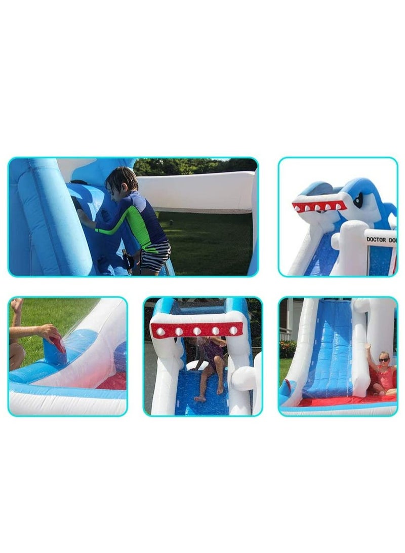 Shark Design Water Slide For Children Kids Bouncy Castle