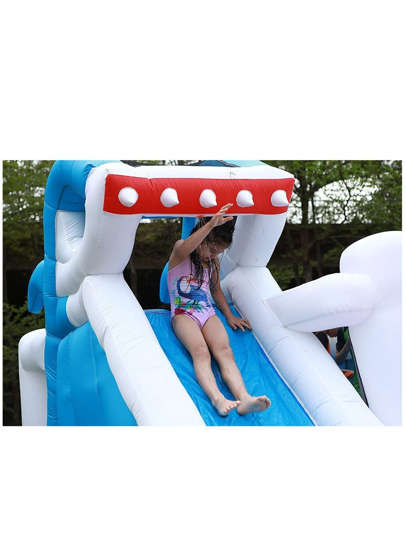 Shark Design Water Slide For Children Kids Bouncy Castle