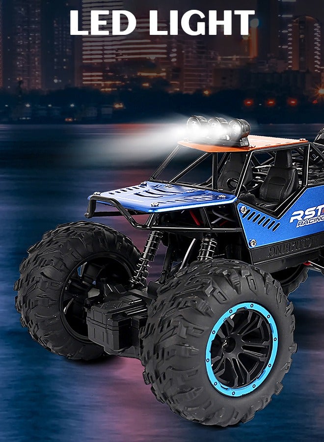 RC Racing Car, All Terrains Electric Toy Alloy Remote Control Car,  Cross-Country Climbing Rechargeable Children's Toy Car with Led Lights