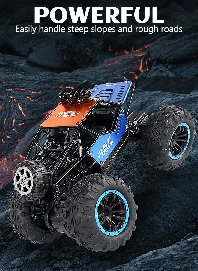 RC Racing Car, All Terrains Electric Toy Alloy Remote Control Car,  Cross-Country Climbing Rechargeable Children's Toy Car with Led Lights