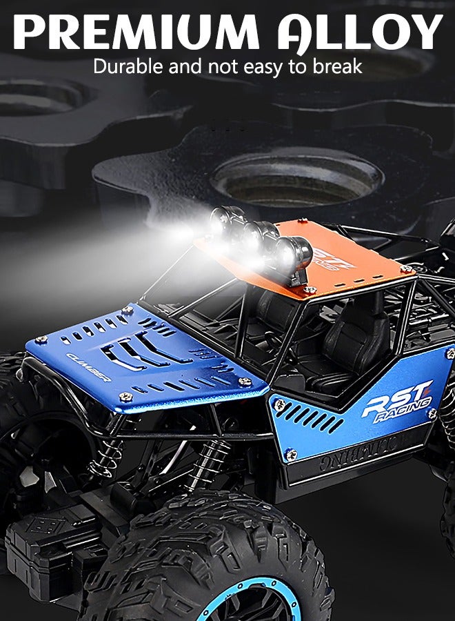 RC Racing Car, All Terrains Electric Toy Alloy Remote Control Car,  Cross-Country Climbing Rechargeable Children's Toy Car with Led Lights