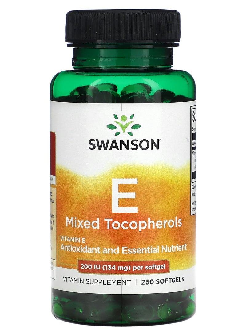 Vitamin E Mixed Tocopherols, 200 IU (34 mg), 250 Softgels
