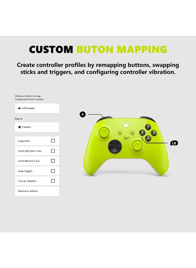 Xbox Wireless Controller For Xbox Series X|S, Xbox One, Windows10, Android, And IOS- Electric Volt (International Version)