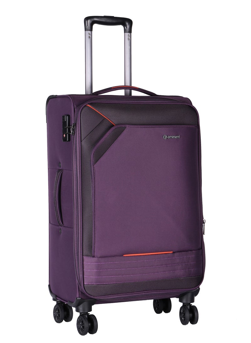 Expandable Luggage Trolley Bag Soft Suitcase for Unisex Travel Polyester Shell Lightweight with TSA lock Double Spinner Wheels E777SZ Carry On 20 Inch Purple