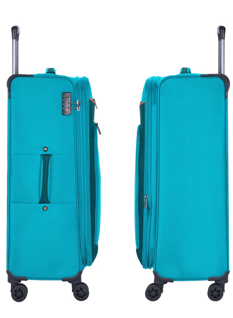 Expandable Luggage Trolley Bag Soft Suitcase for Unisex Travel Polyester Shell Lightweight with TSA lock Double Spinner Wheels E777SZ Carry On 20 Inch Green