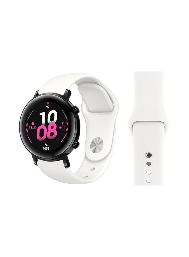 Solid Silicon Replacement Band For Huawei Watch GT 2 Soft White