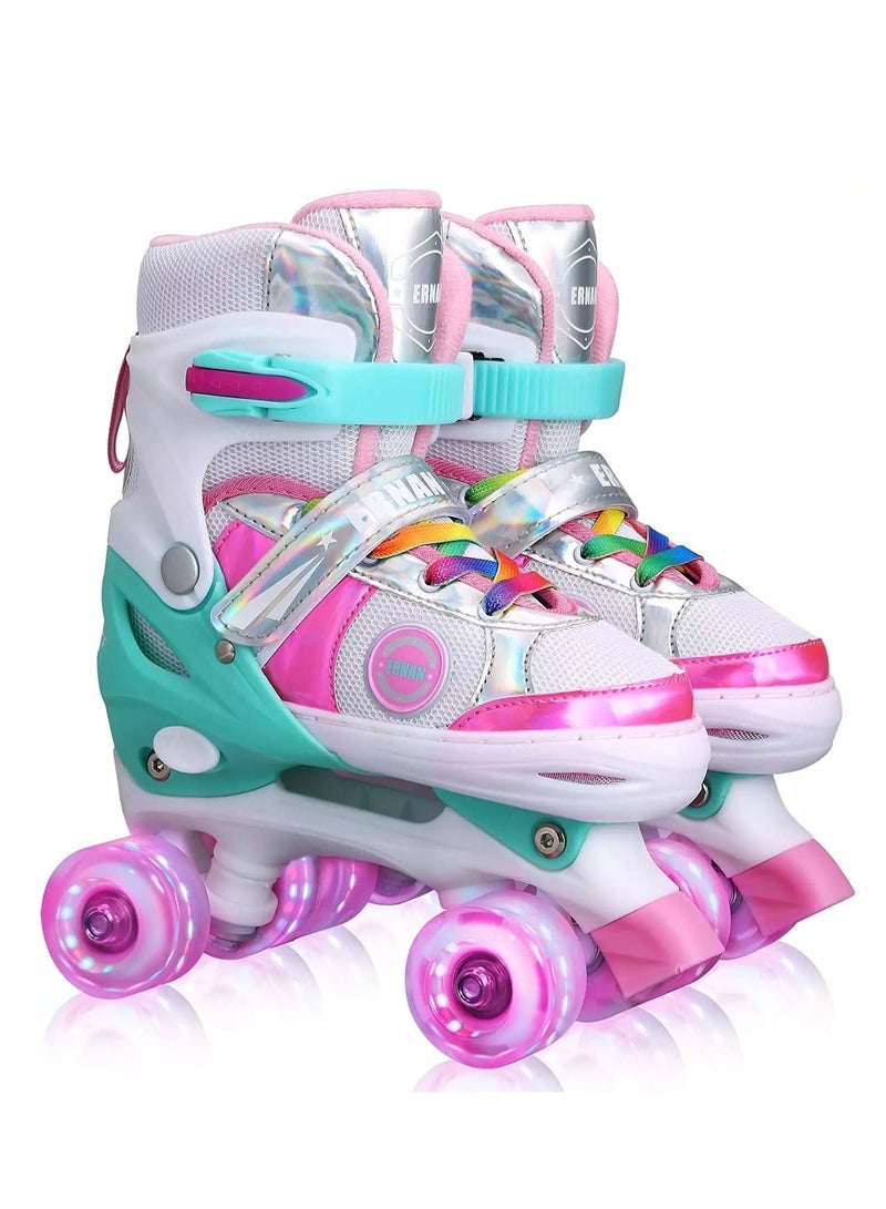Kids Adjustable Roller Skates for Girls - Size S (31-33)EU