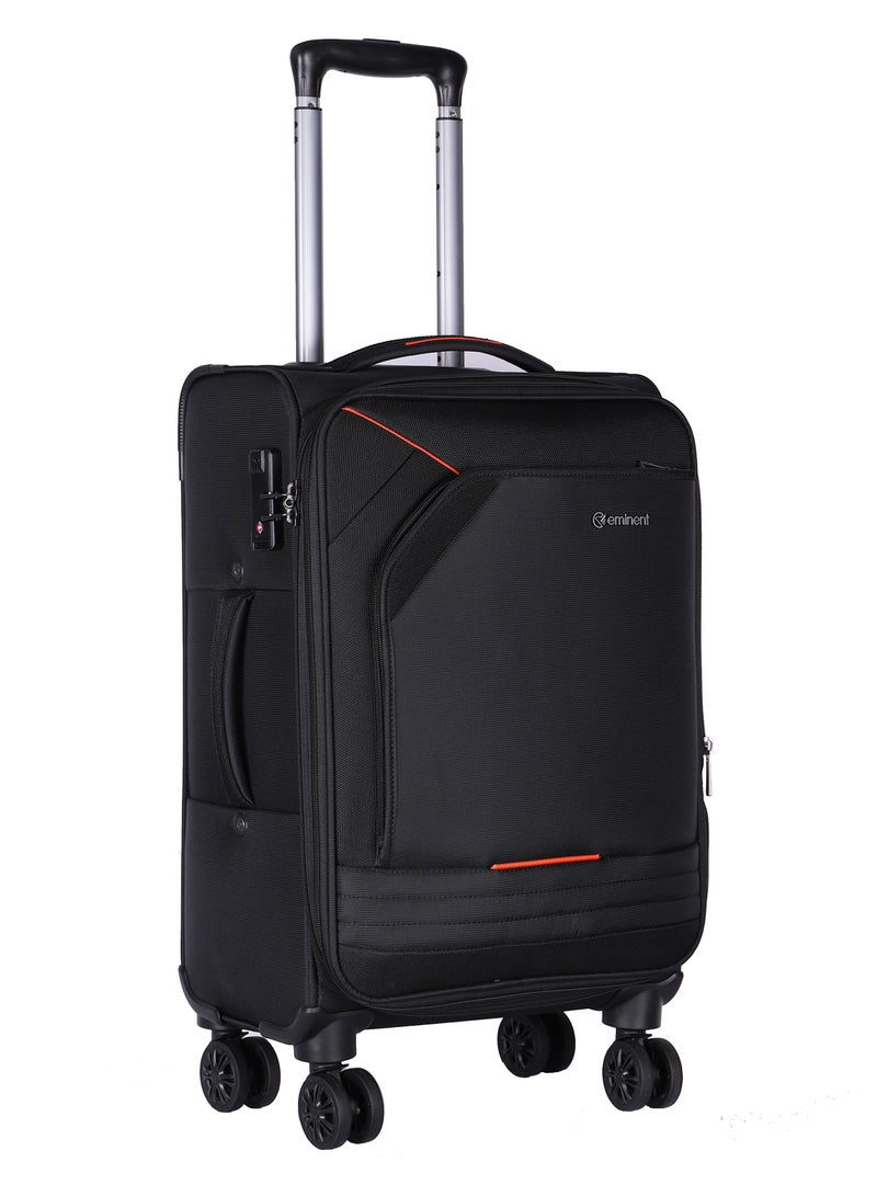Expandable Luggage Trolley Bag Soft Suitcase for Unisex Travel Polyester Shell Lightweight with TSA lock Double Spinner Wheels E777SZ Large Checked 28 Inch Black