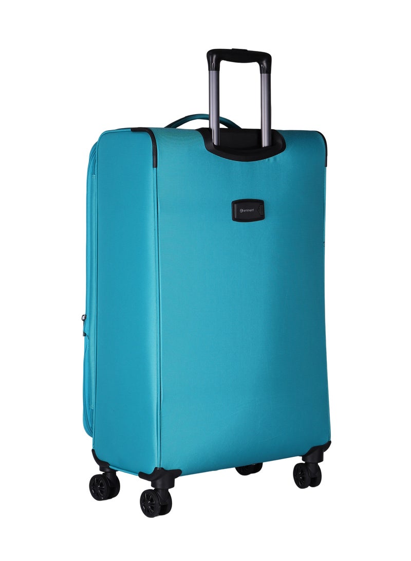 Expandable Luggage Trolley Bag Soft Suitcase for Unisex Travel Polyester Shell Lightweight with TSA lock Double Spinner Wheels E777SZ Medium Checked 24 Inch Green