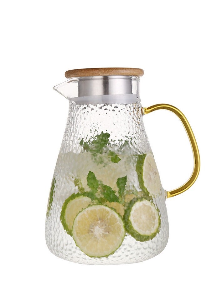 Heat Resistant Glass Jug with 2 Glass Cups