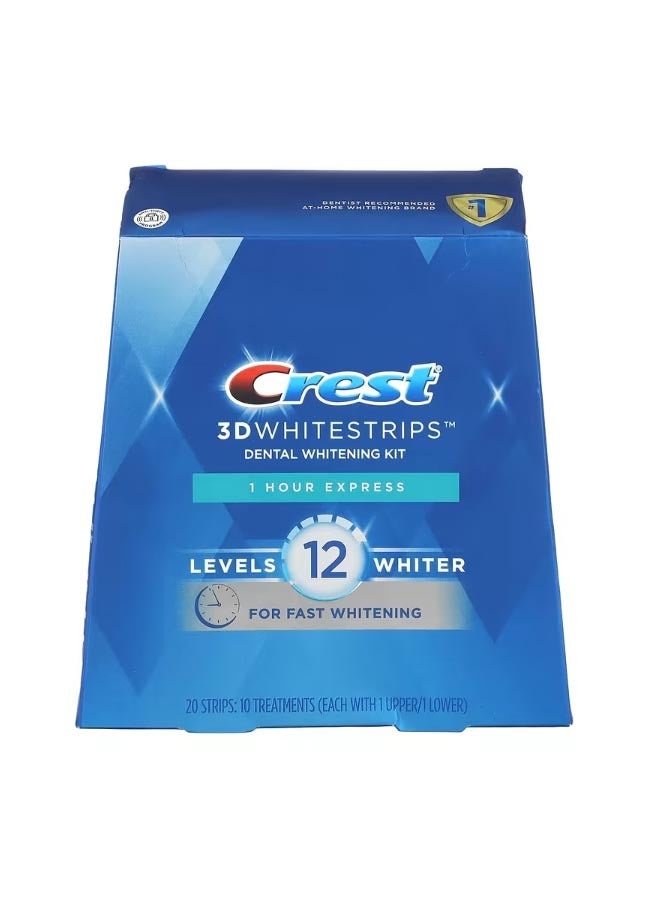 3D Whitestrips Dental Whitening Kit 1 Hour Express 20 Strips