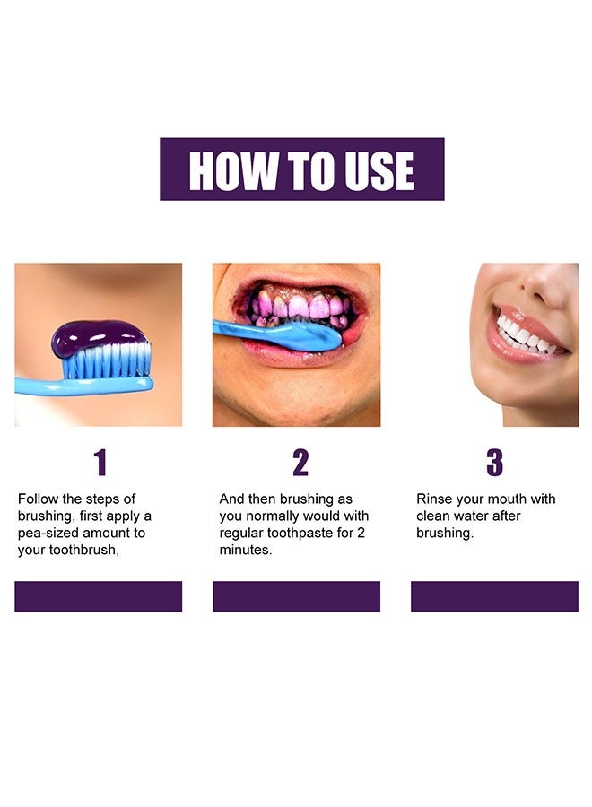 Purple Toothpaste for Teeth Whitening, Colour Corrector Purple Toothpaste Whitening,Tooth Stain Removal,Teeth Whitener Booster, Purple Toothpaste，Tooth Colour Corrector,Reduce Yellowing