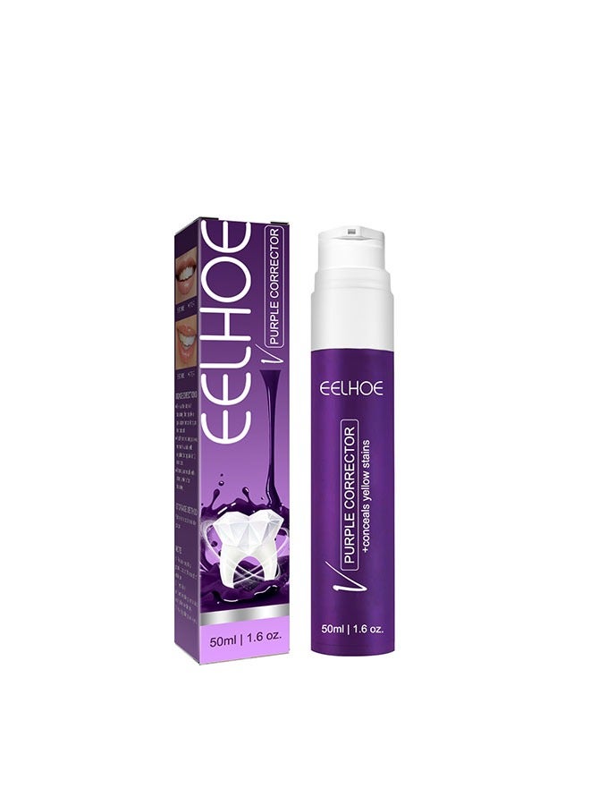 Purple Toothpaste for Teeth Whitening, Colour Corrector Purple Toothpaste Whitening,Tooth Stain Removal,Teeth Whitener Booster, Purple Toothpaste，Tooth Colour Corrector,Reduce Yellowing