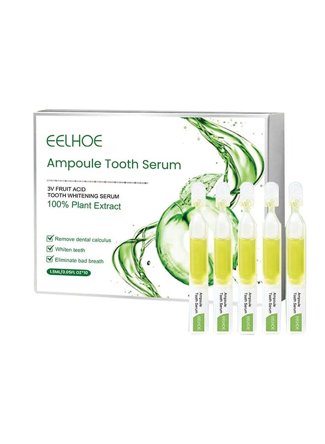 Tooth Whitening Essence, 10pcs Tooth Whitening Gel Essence and Natural Mint Tooth whitening Essence can Effectively Remove Bad Breath, Dental Plaque and Dental Plaque