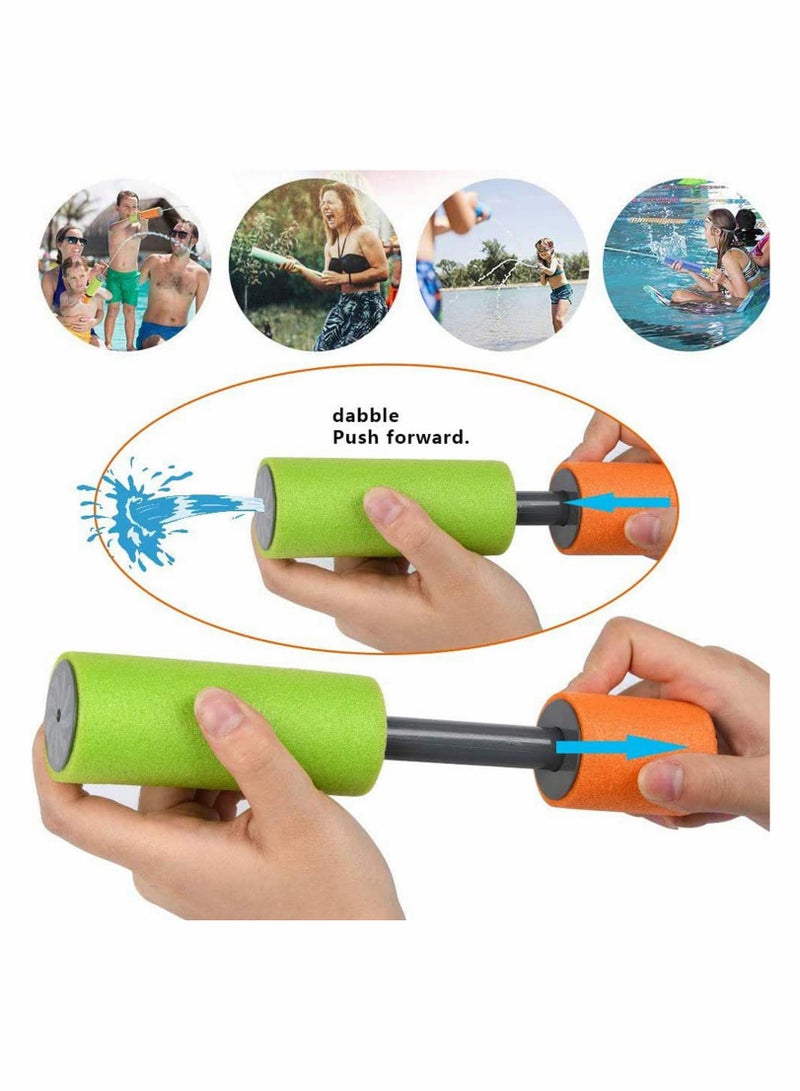 Water Pistols, 6 Pcs Water Cannon Gun Blaster Shooter Pump, Water Gun Up to 7m Away Super Water Pistol Soaker Blaster Tank Double Power Up Outdoor Water Fighting Toy for Kids Adults