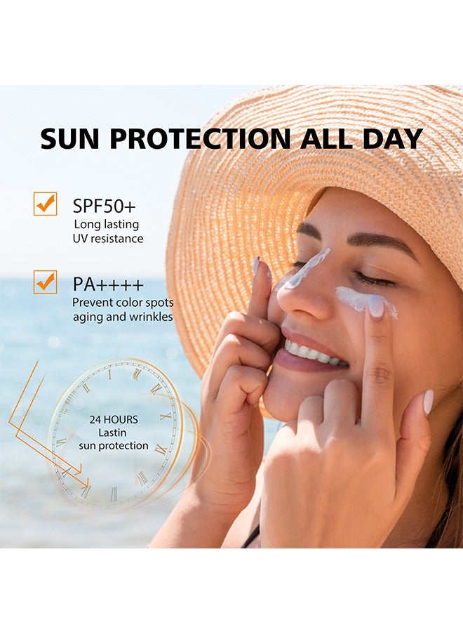 Hyaluronic Acid Watery Sun Gel SPF 50+ Pa++++, Natural Moisturizing Sunscreen, Sun Protection Cream for Face, Water Resistant and Non Greasy Sunscreen, Against UVA & UVB Radiation, 50ml