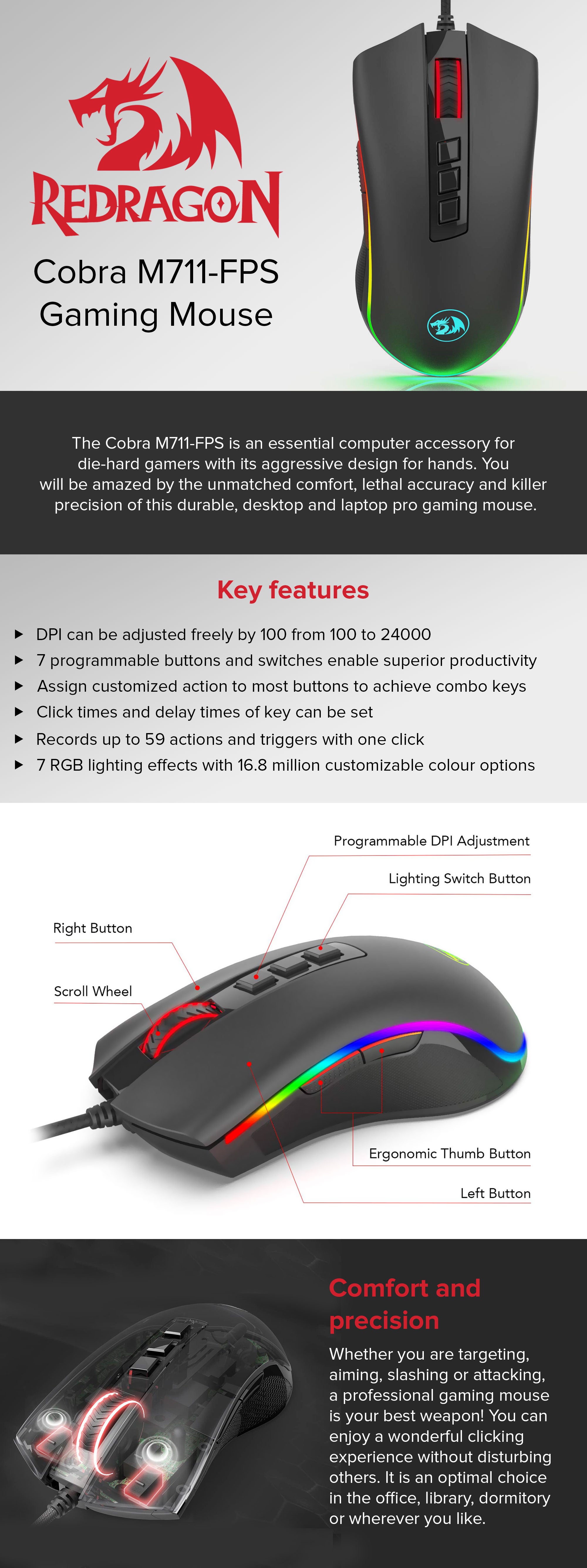 Cobra M711-Fps Flawless Sensor Gaming Mouse