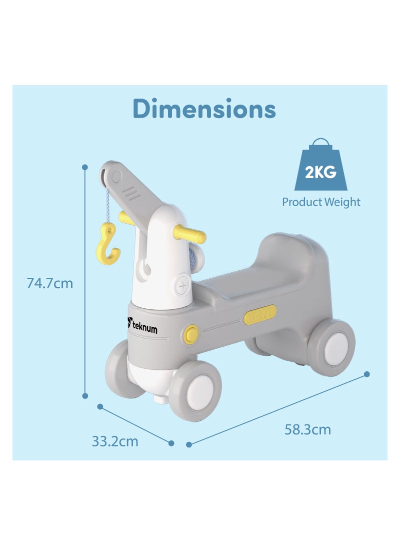 2In1 Baby Rock Ride On, Upto 50 Kg- Grey, 74.7x58.3x33.2 Cm