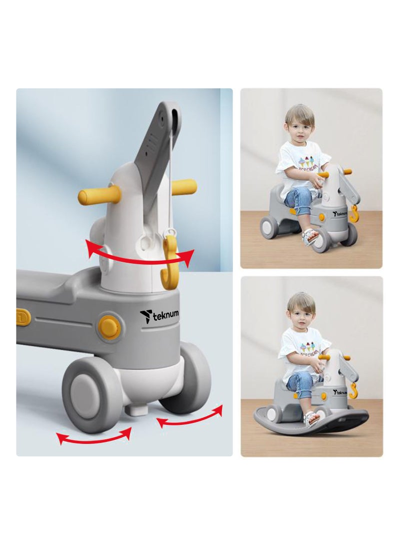 2In1 Baby Rock Ride On, Upto 50 Kg- Grey, 74.7x58.3x33.2 Cm