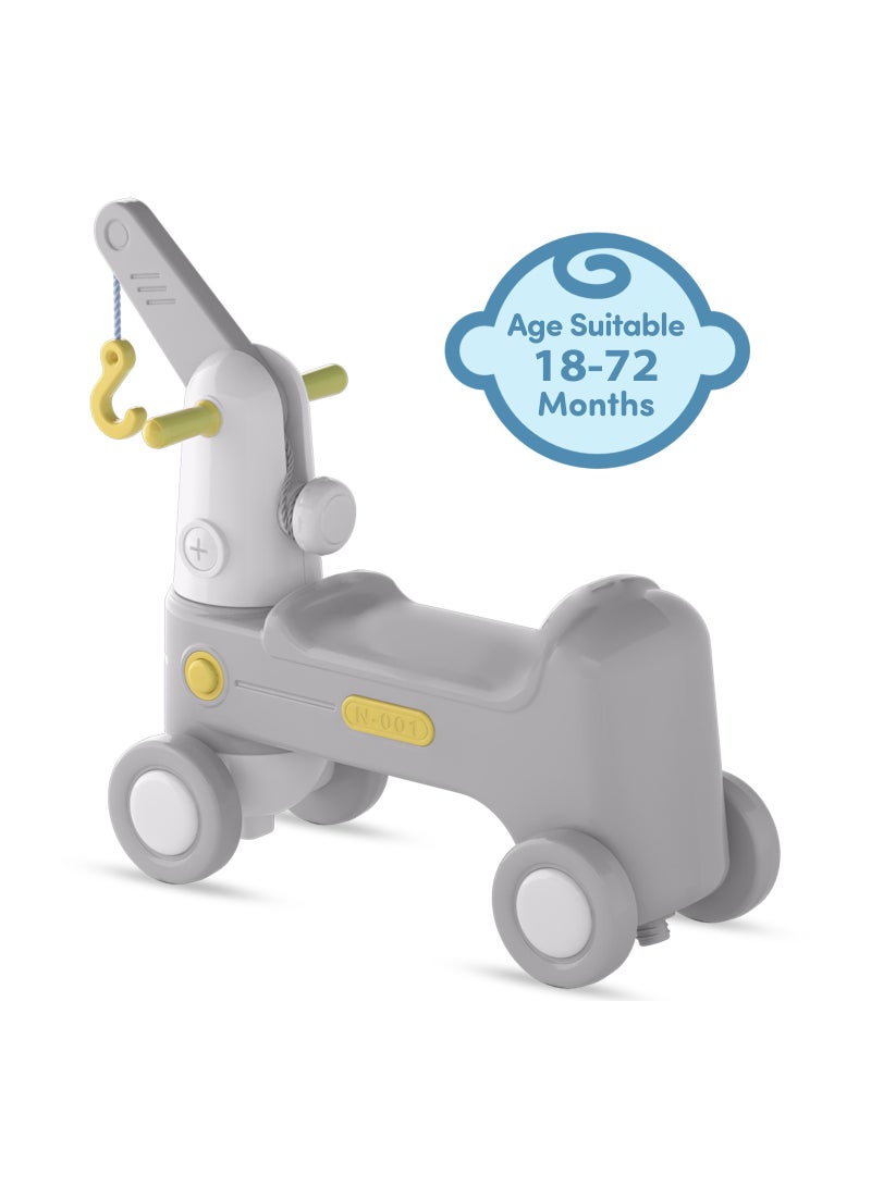 2In1 Baby Rock Ride On, Upto 50 Kg- Grey, 74.7x58.3x33.2 Cm