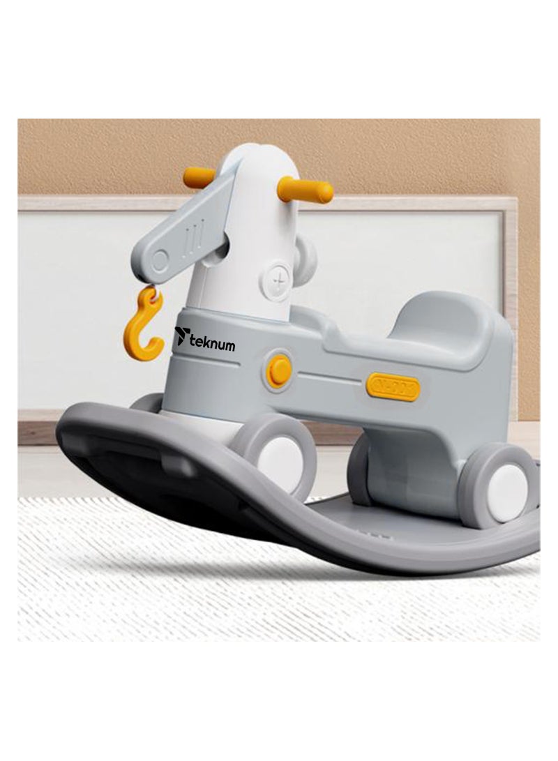 2In1 Baby Rock Ride On, Upto 50 Kg- Grey, 74.7x58.3x33.2 Cm