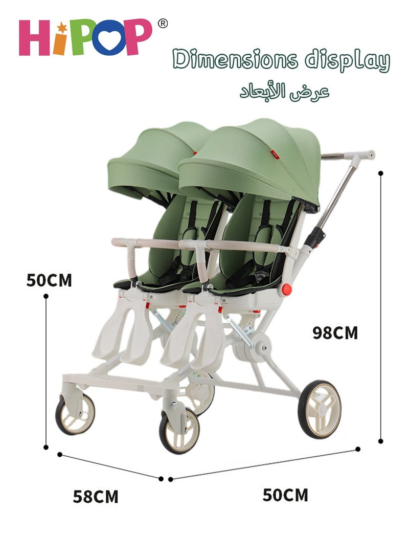 Double Stroller for Baby and Child,Rotating Seat,Sturdy and Easy Folding Design,Twin Stroller with Footboard,Awning