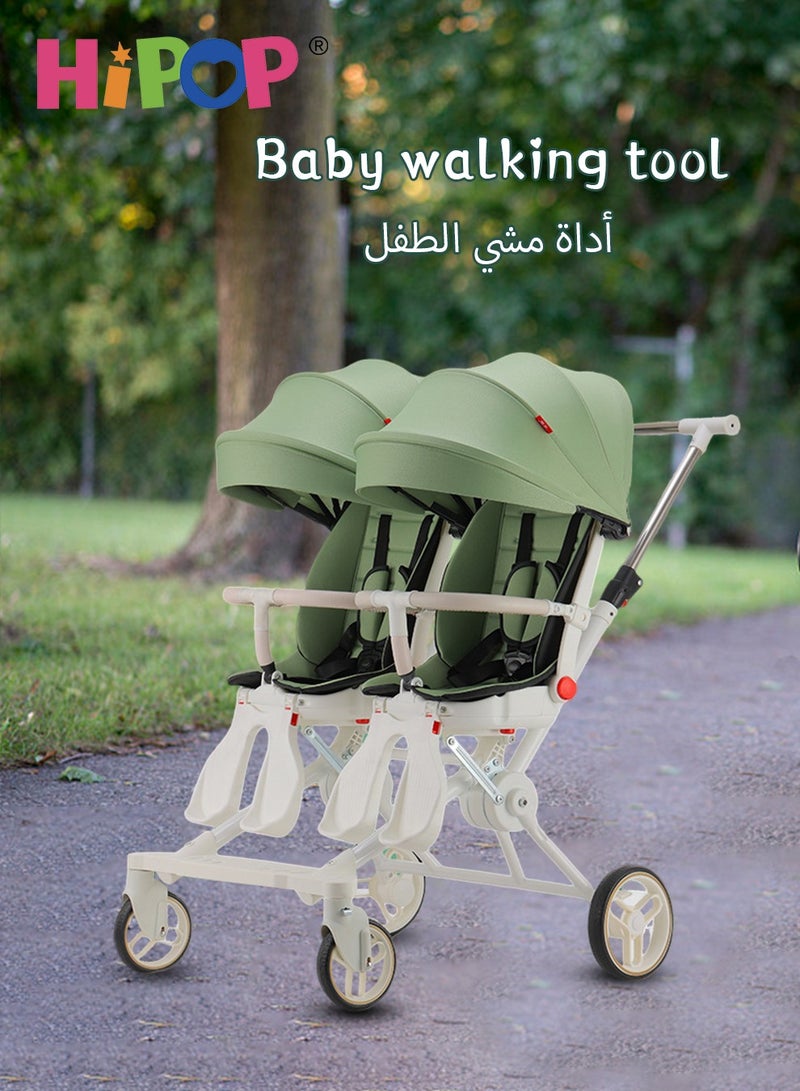 Double Stroller for Baby and Child,Rotating Seat,Sturdy and Easy Folding Design,Twin Stroller with Footboard,Awning