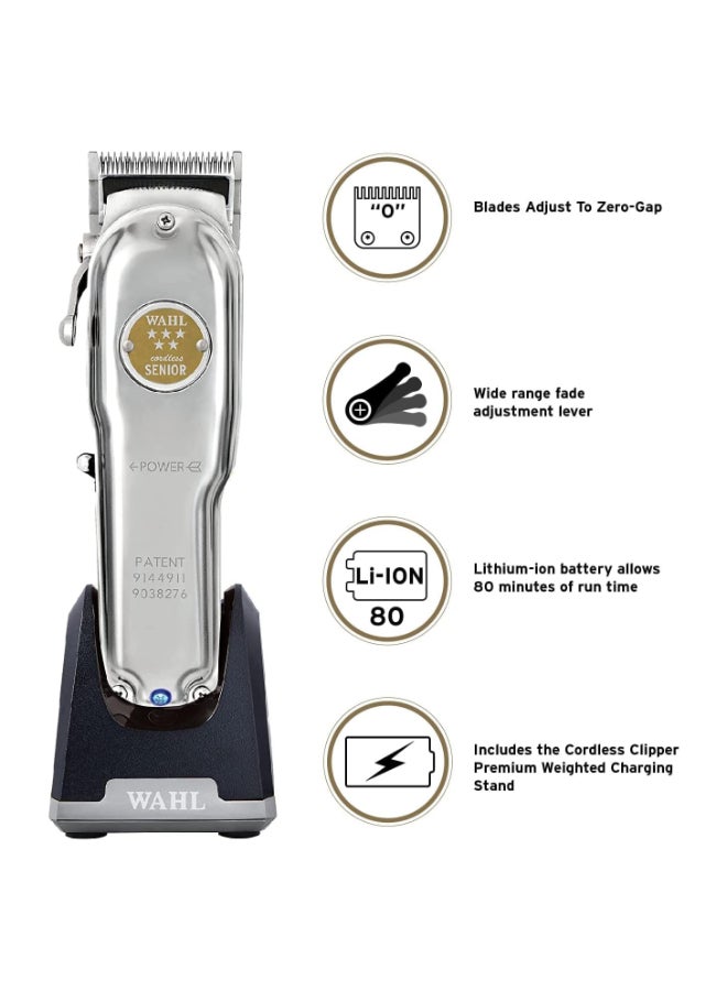 Senior Professional Cordless Clipper Metal Edition Silver