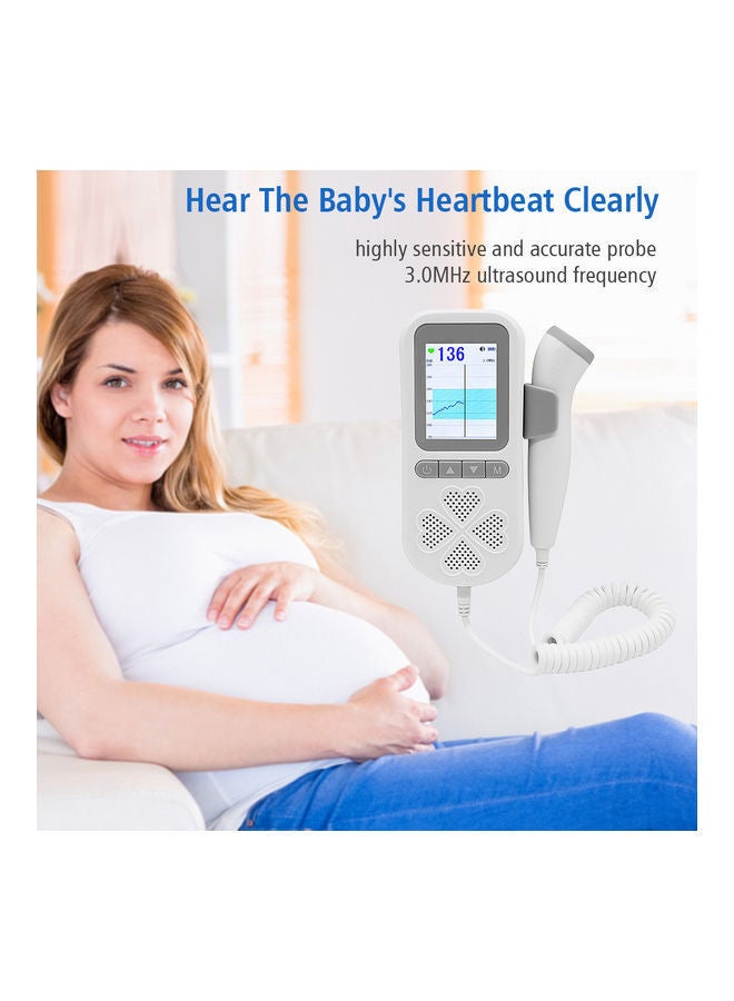 Household Fetal Doppler Baby Heart Detector - Grey