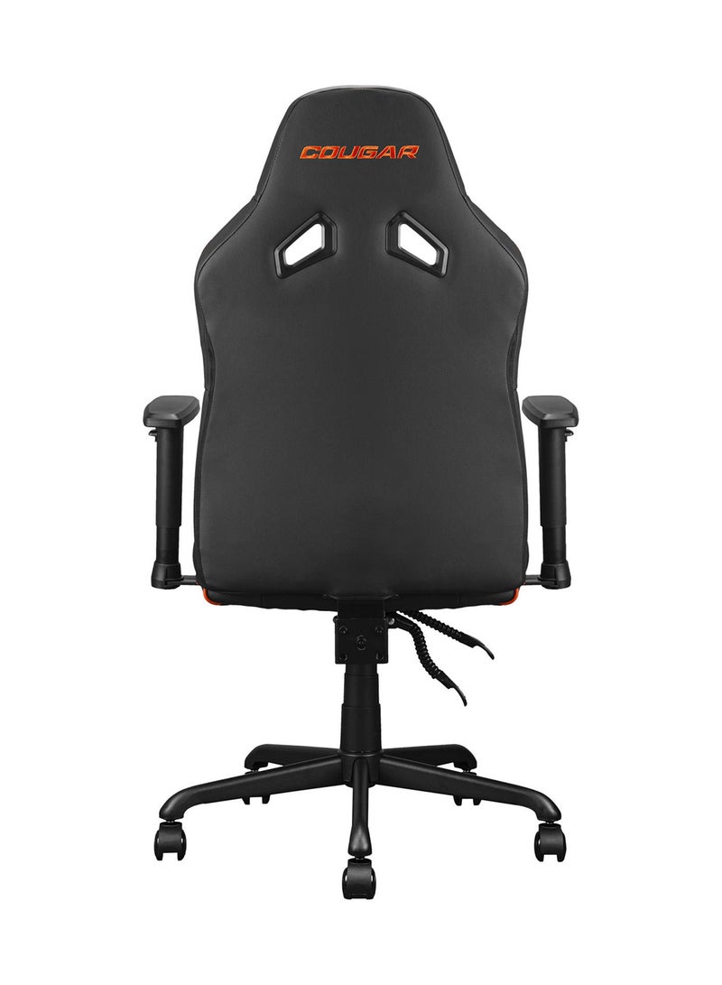 Fusion S Ergonomic Gaming Chair, PVC Faux Leather, Metal 5-Star Base, , Built-in 3D Curved Lumbar Support, Adjustable Armrest, Class 4 Gas Lift Cylinder, 120 kg, Orange/Black | 3MFSLORB.0001