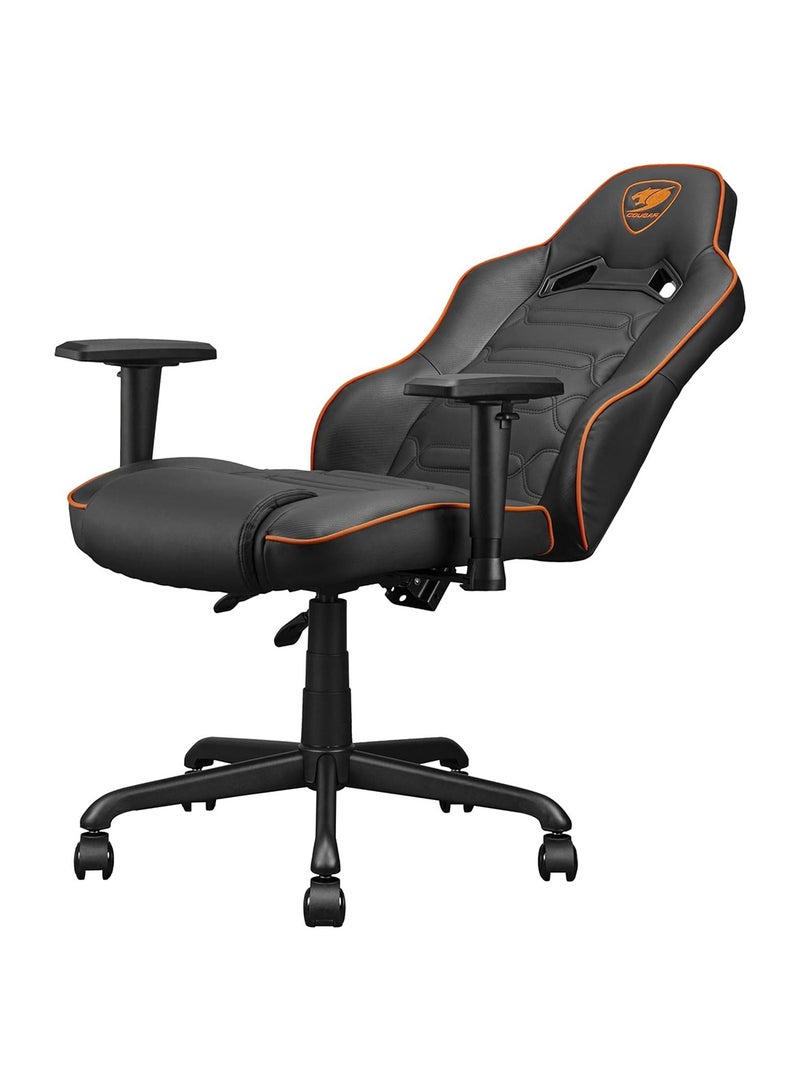Fusion S Ergonomic Gaming Chair, PVC Faux Leather, Metal 5-Star Base, , Built-in 3D Curved Lumbar Support, Adjustable Armrest, Class 4 Gas Lift Cylinder, 120 kg, Orange/Black | 3MFSLORB.0001