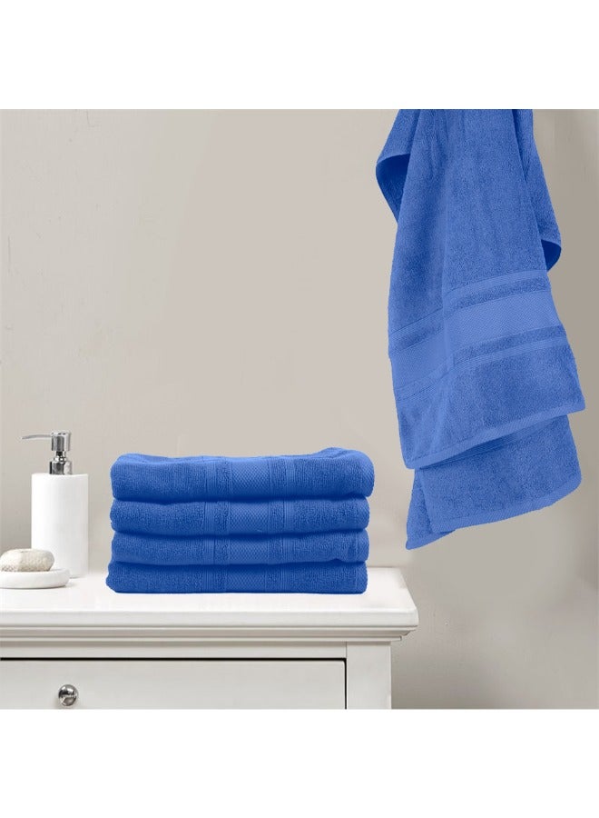 Home Castle (Blue) Premium Cotton Bath Towel (70 X 140 Cm-Set Of 2) Highly Absorbent, High Quality Bath Linen With Diamond Dobby 550 Gsm