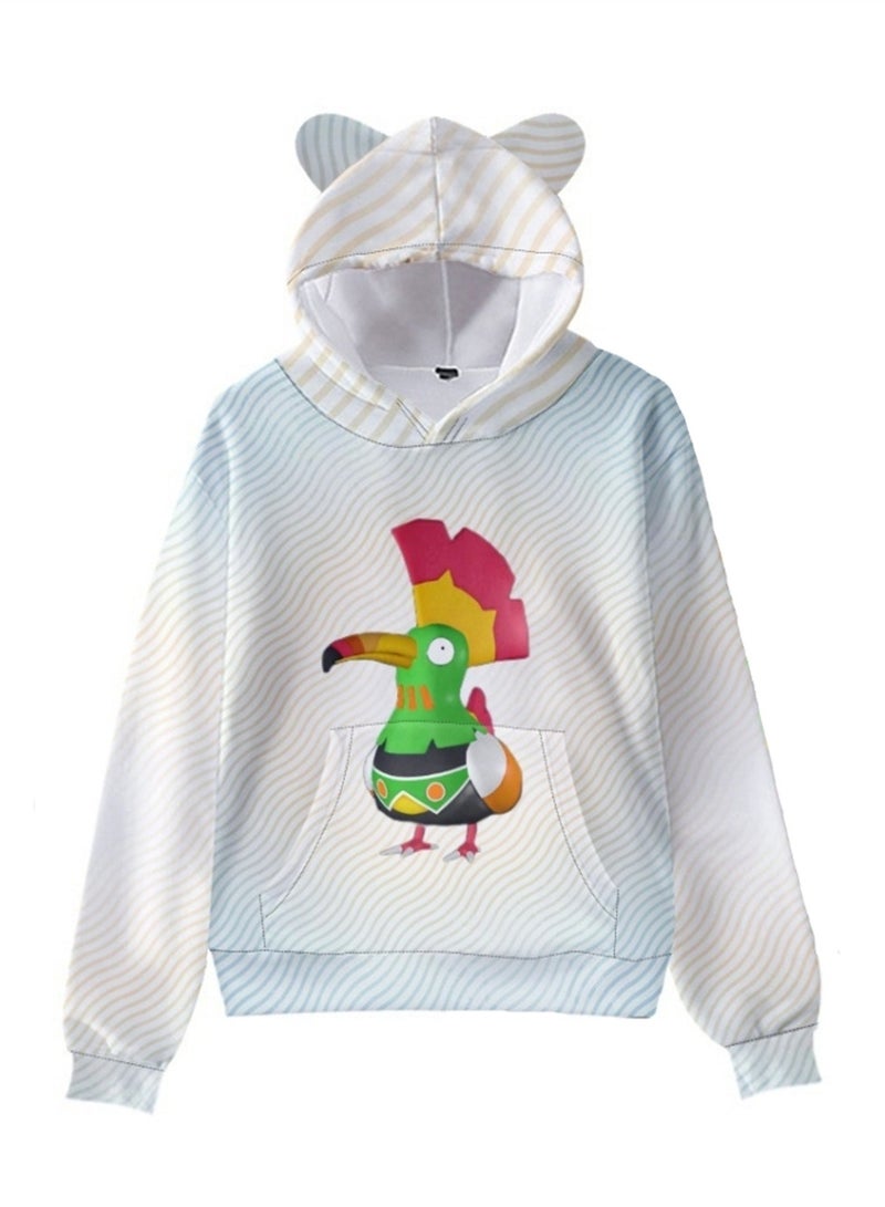 Palworld Phantom Beast Pallu 3D Digital Printing Cat Ears Hooded Sweatshirt
