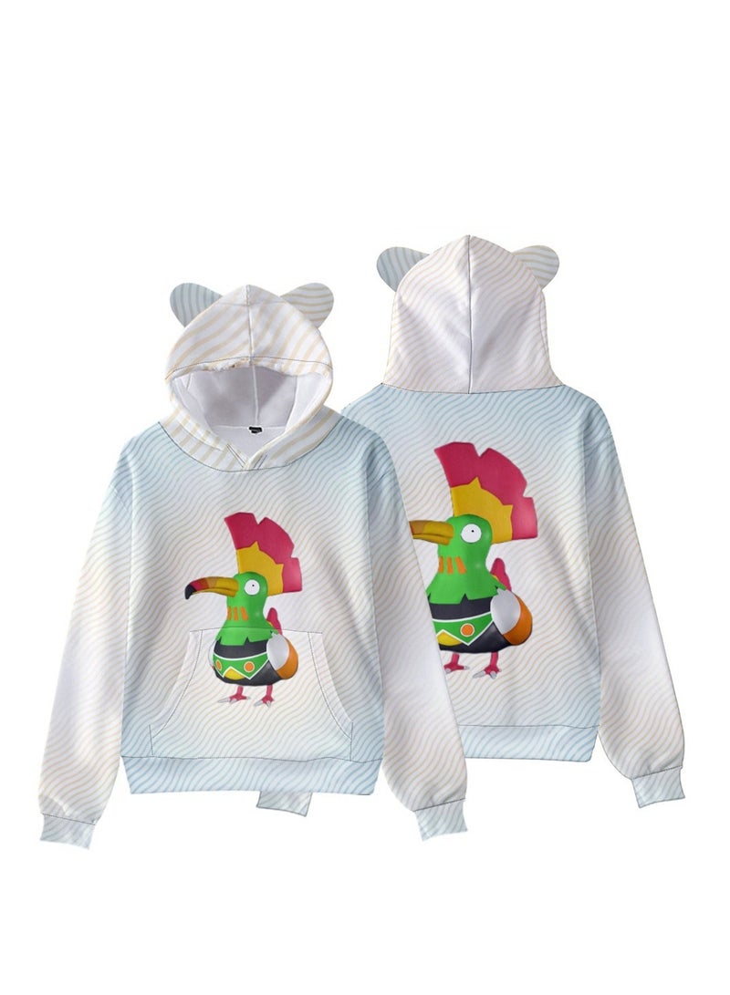 Palworld Phantom Beast Pallu 3D Digital Printing Cat Ears Hooded Sweatshirt