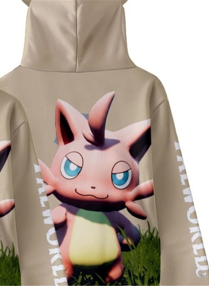 Palworld Phantom Beast Pallu 3D Digital Printing Cat Ears Hooded Sweatshirt
