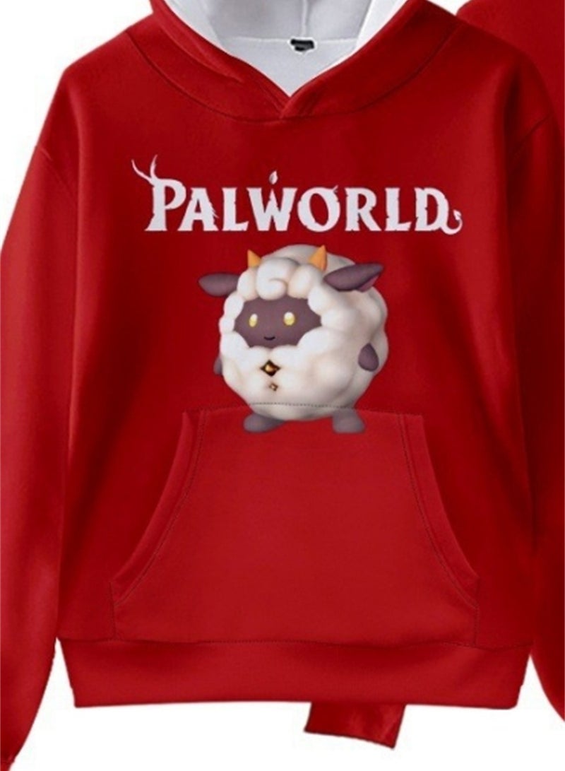 Palworld Phantom Beast Pallu 3D Digital Printing Cat Ears Hooded Sweatshirt