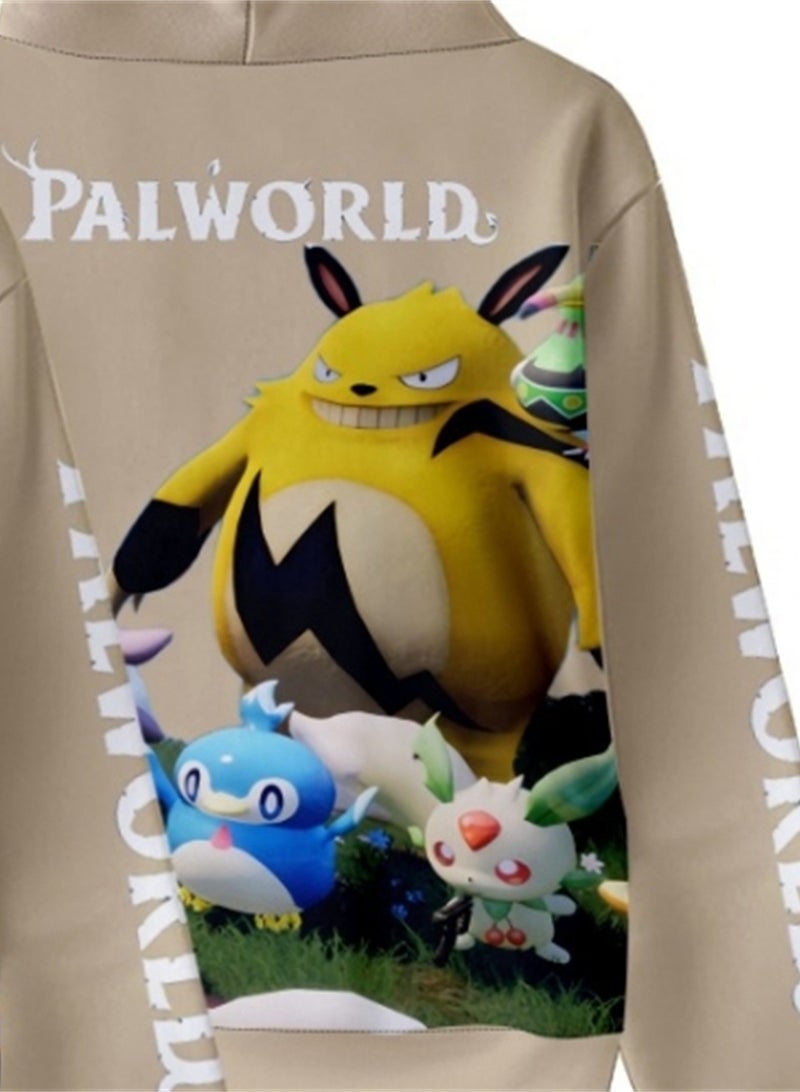 Palworld Phantom Beast Pallu 3D Digital Printing Cat Ears Hooded Sweatshirt