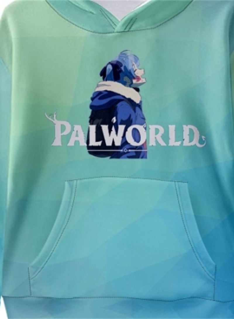 Palworld Phantom Beast Pallu 3D Digital Printing Cat Ears Hooded Sweatshirt