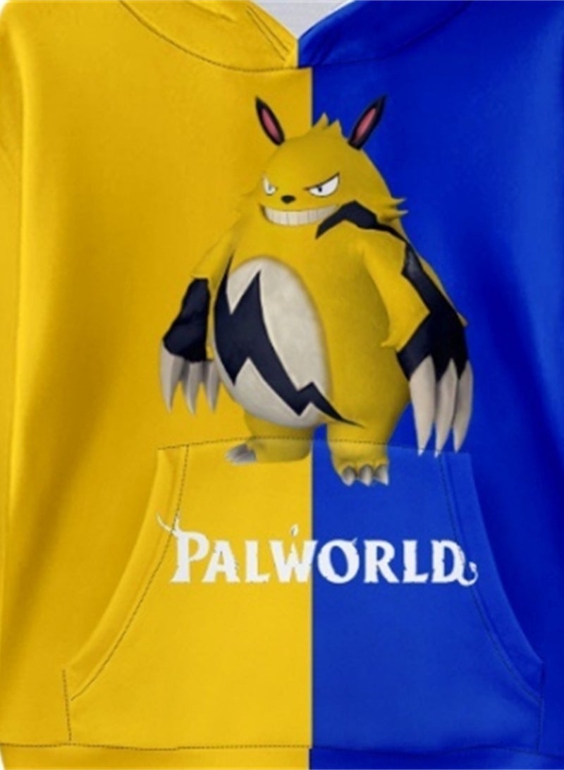 Palworld Phantom Beast Pallu 3D Digital Printing Cat Ears Hooded Sweatshirt