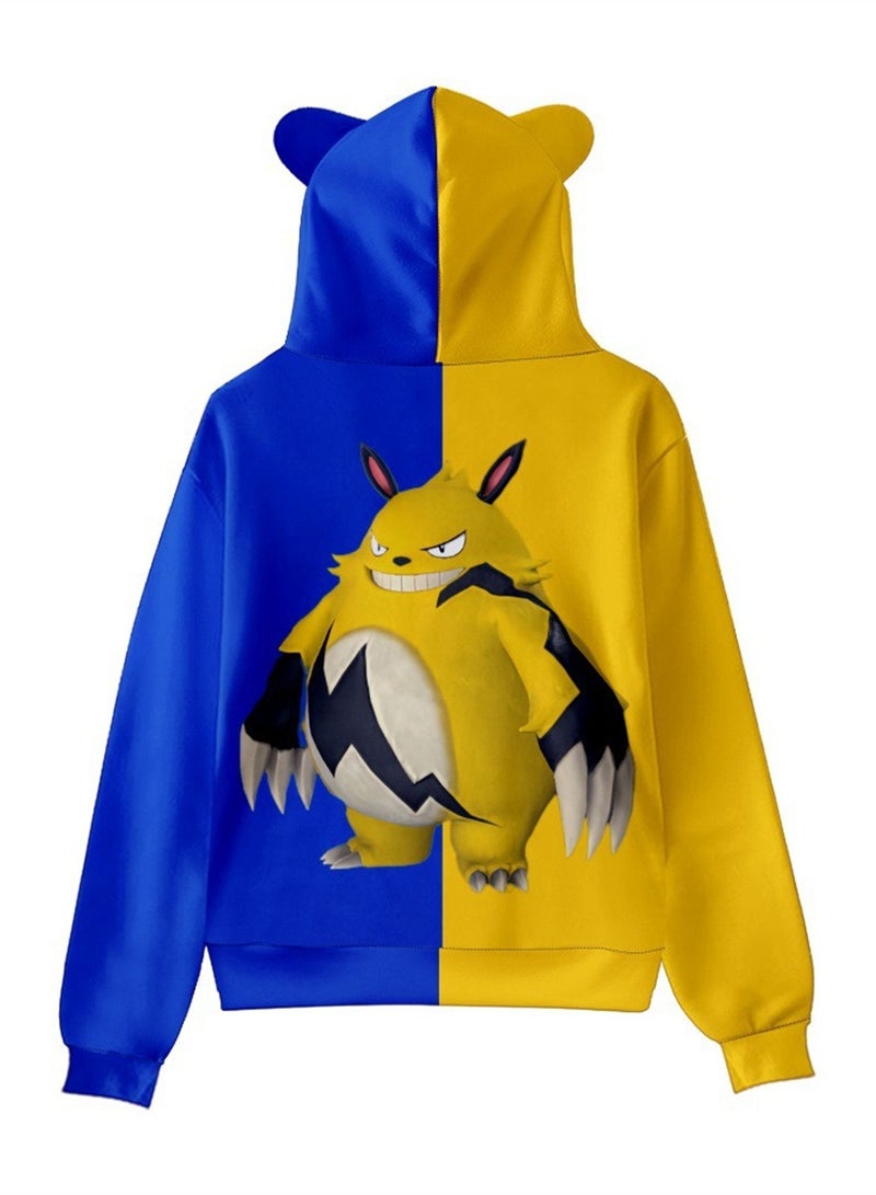Palworld Phantom Beast Pallu 3D Digital Printing Cat Ears Hooded Sweatshirt