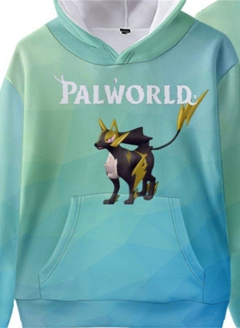 Palworld Phantom Beast Pallu 3D Digital Printing Cat Ears Hooded Sweatshirt