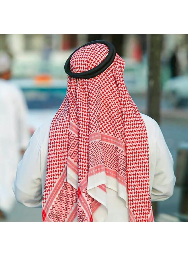 MYK Men Arab Kafiya Headscarf with Aqel Rope (Red)