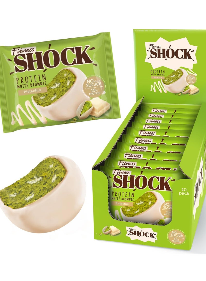 Fitness Shock Protein Brownie Pistachio Flavor 50g Pack of 10