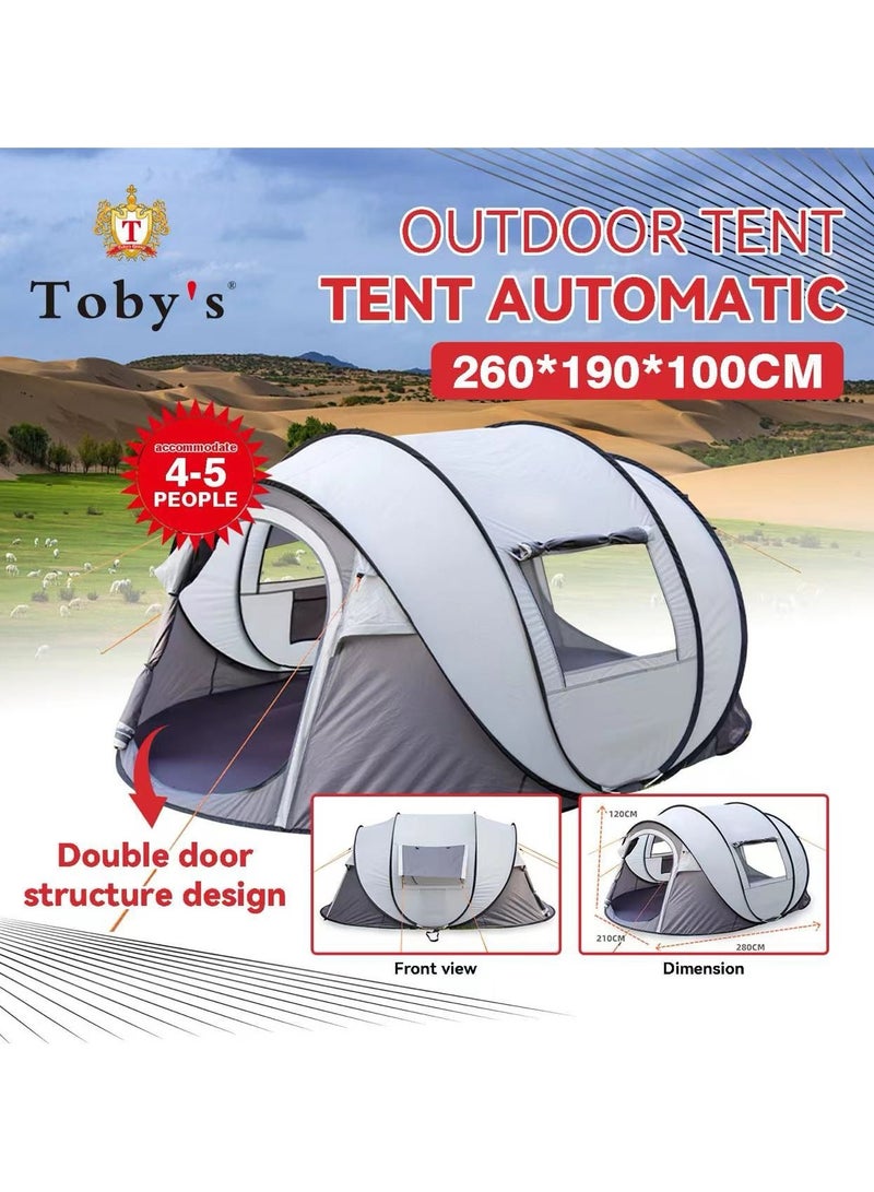 Tobyâ€™S New Camping Instant Tent 4-5 Person Pop Up Tent Water Resistant Dome Tent Easy Setup For Camping Hiking And Outdoor Portable Tent With Carry Bag For 4 Seasons